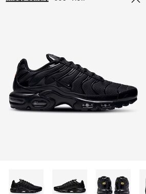 Nike Men's Air Max Plus All-Black Athletic Training Sneakers